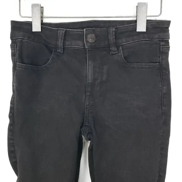 AMERICAN EAGLE Ne(x)t Level Stretch Black Taper Blackout Skinny Jegging Size: 4R - Picture 2 of 5